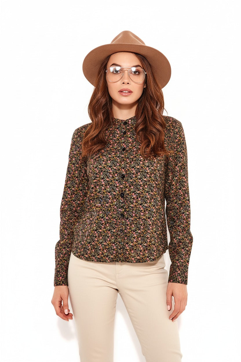Blusa de Mujer Evelyn con Botones Frontales y Estampado floral