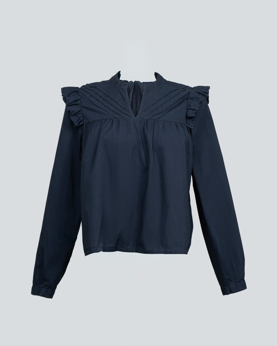 Dobby Dress Shirt - Italian Collar, Double Cuff, Regular Use, Blue