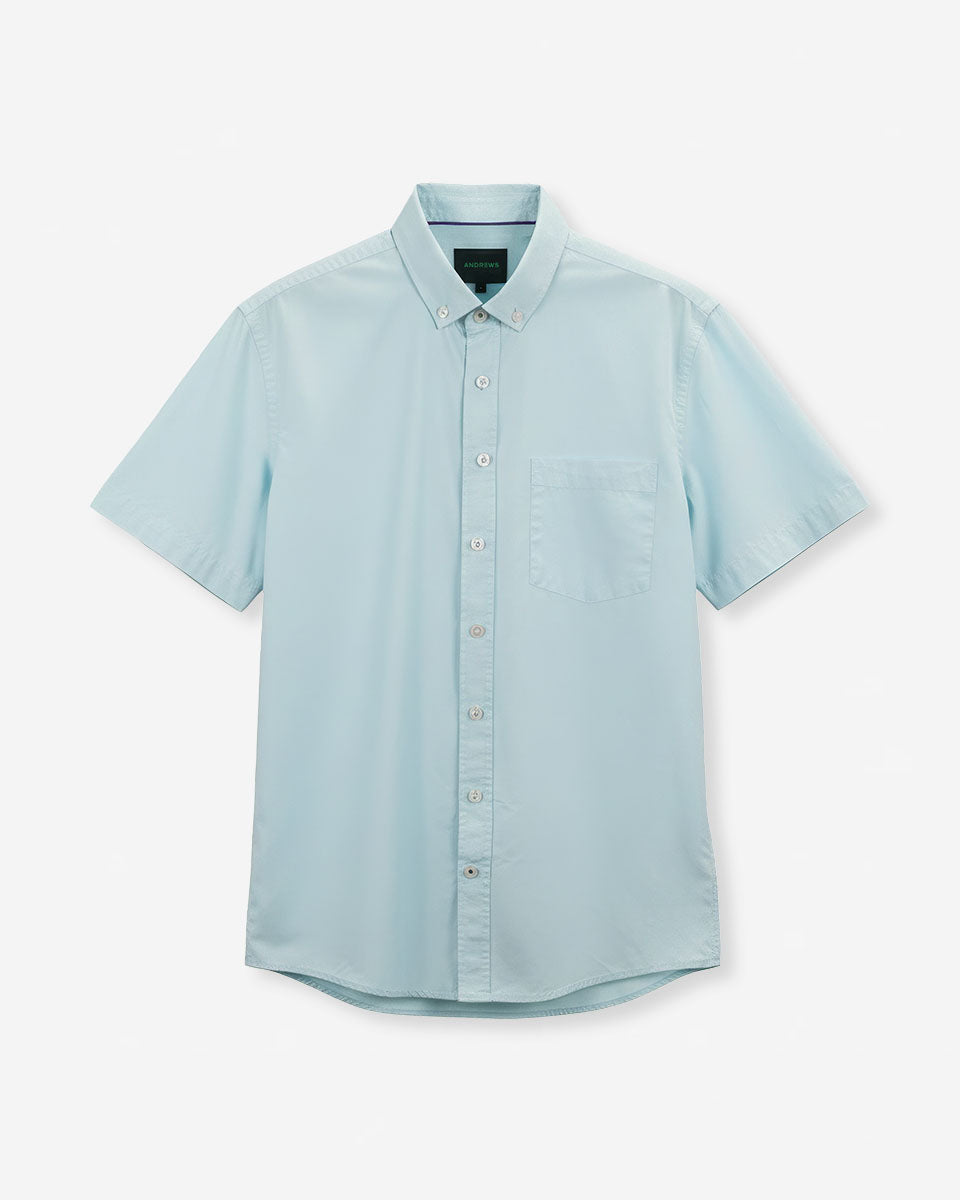 Camisa Casual Manga Corta - Celeste