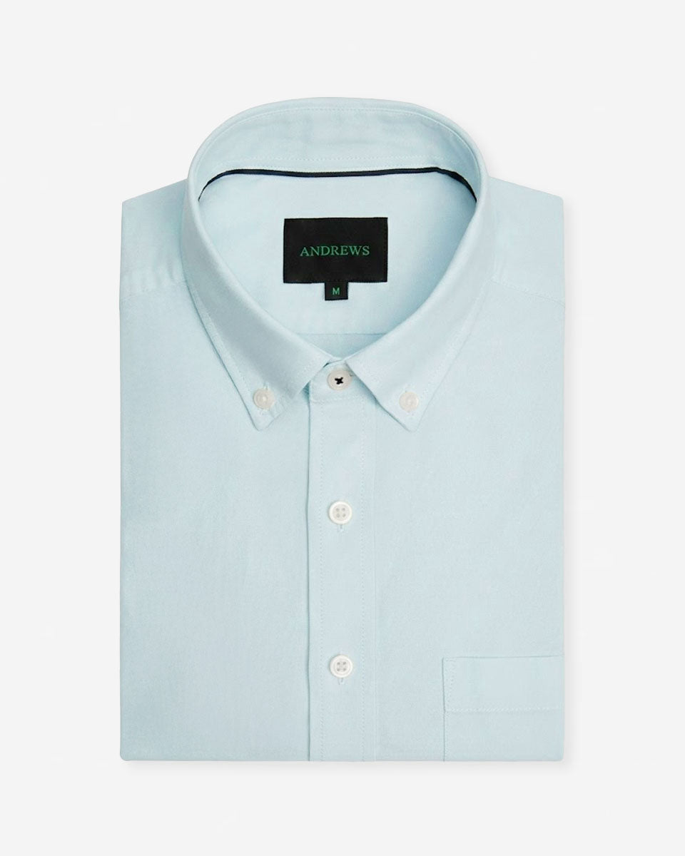 Camisa Casual Manga Corta - Celeste