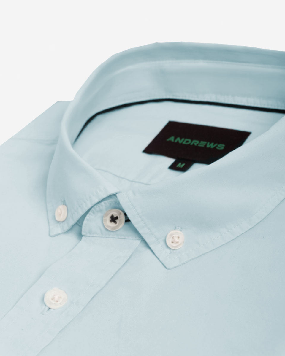 Camisa Casual Manga Corta - Celeste