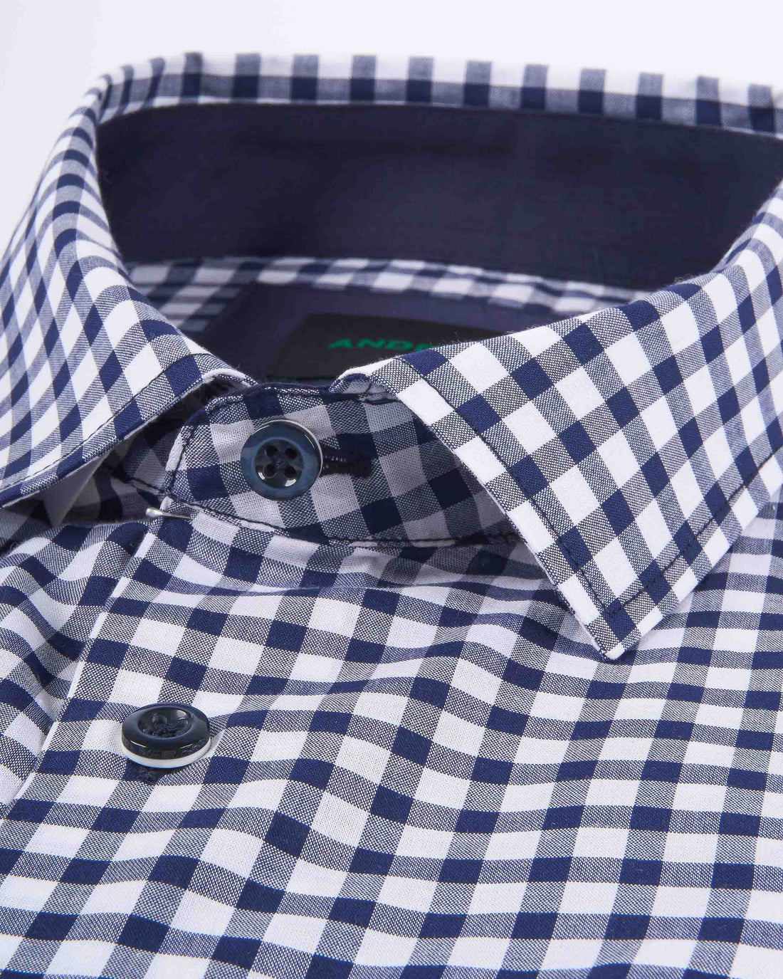 Camisa Casual a Cuadros con Bordado - Azul