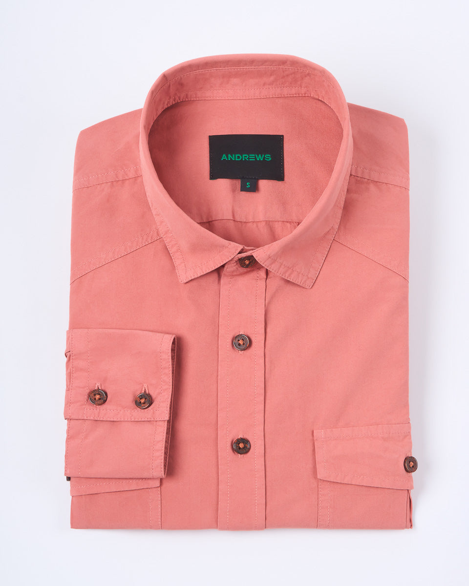 Camisa Casual Garment Dye - Lantana