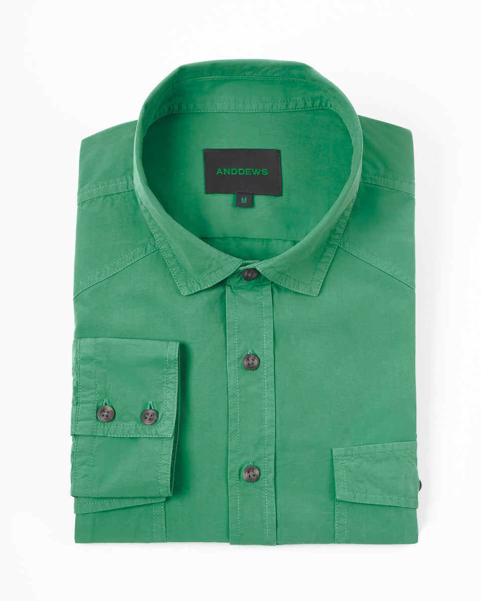 Camisa Casual Garment Dye - Green