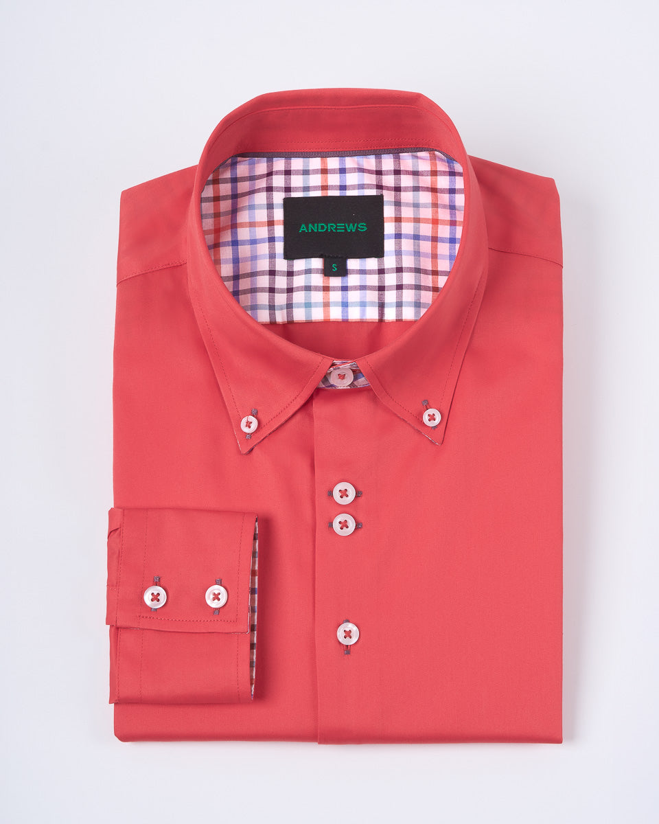 Camisa Casual Satinada - Rojo