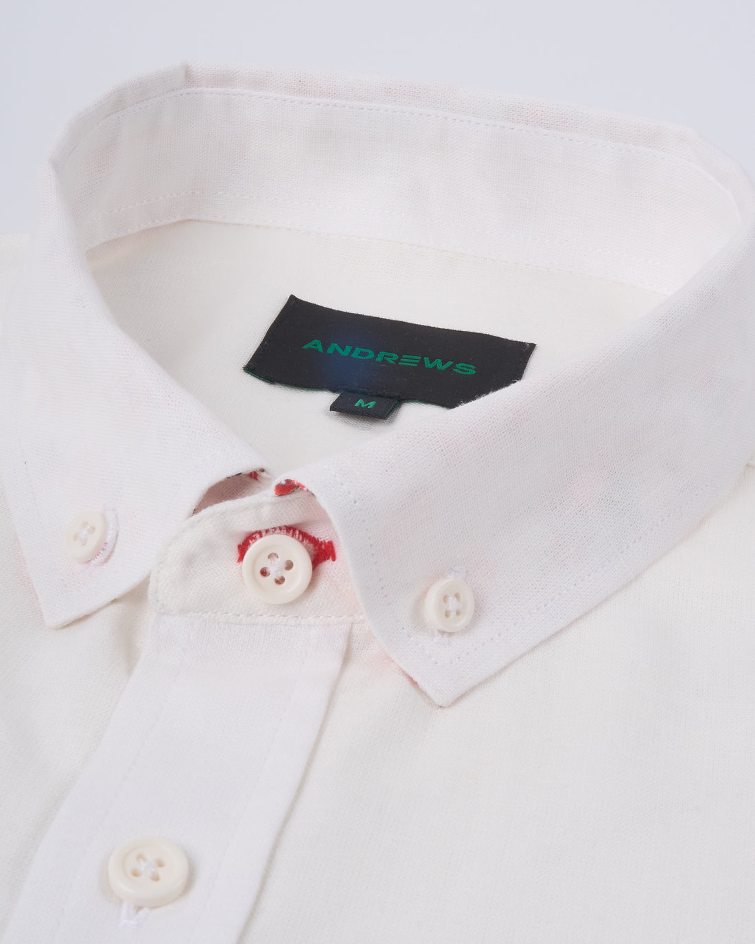 Camisa Casual Lino - cuello button-down  Puño redondo simple 2 botones -Blanco
