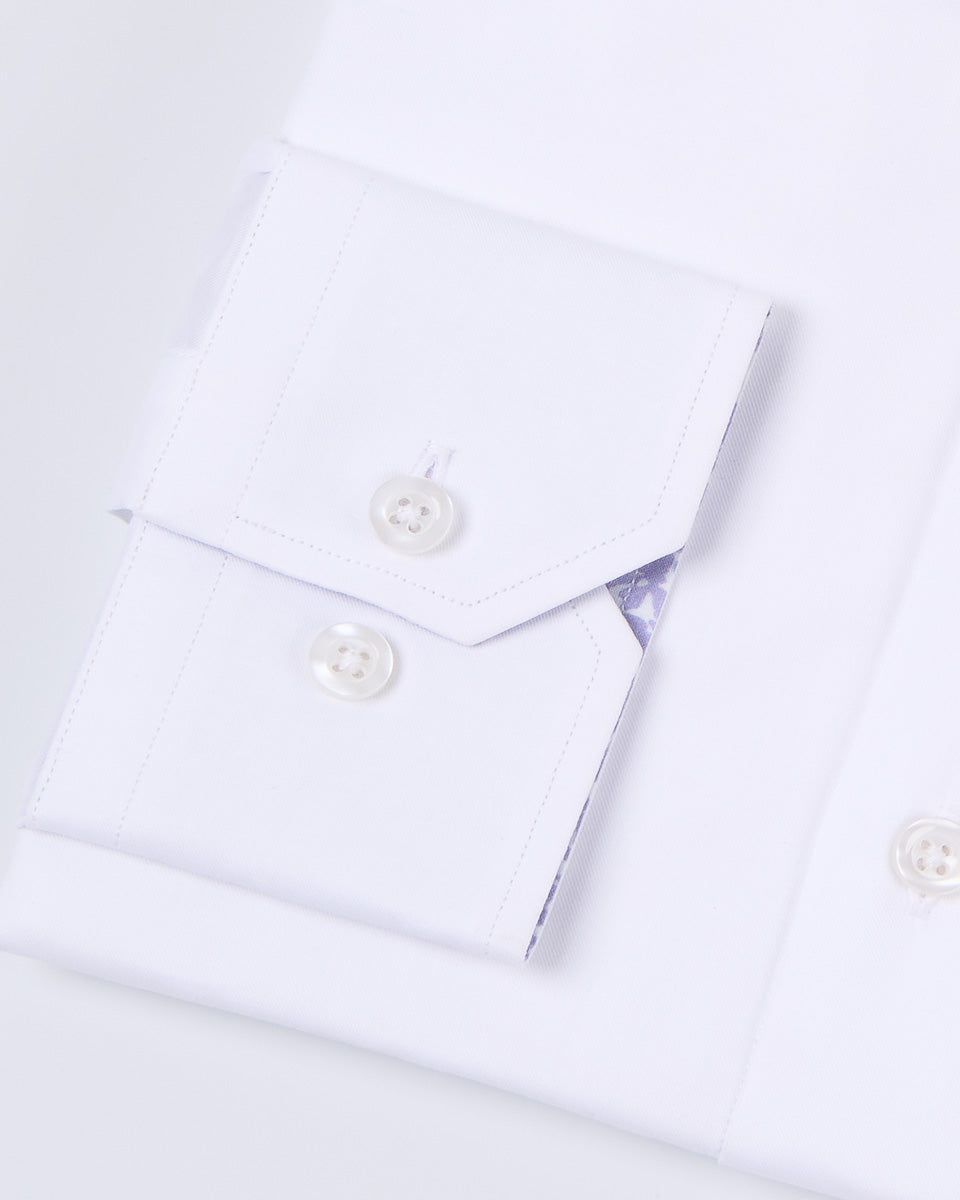 camisa vestir Blanca con Puño simple