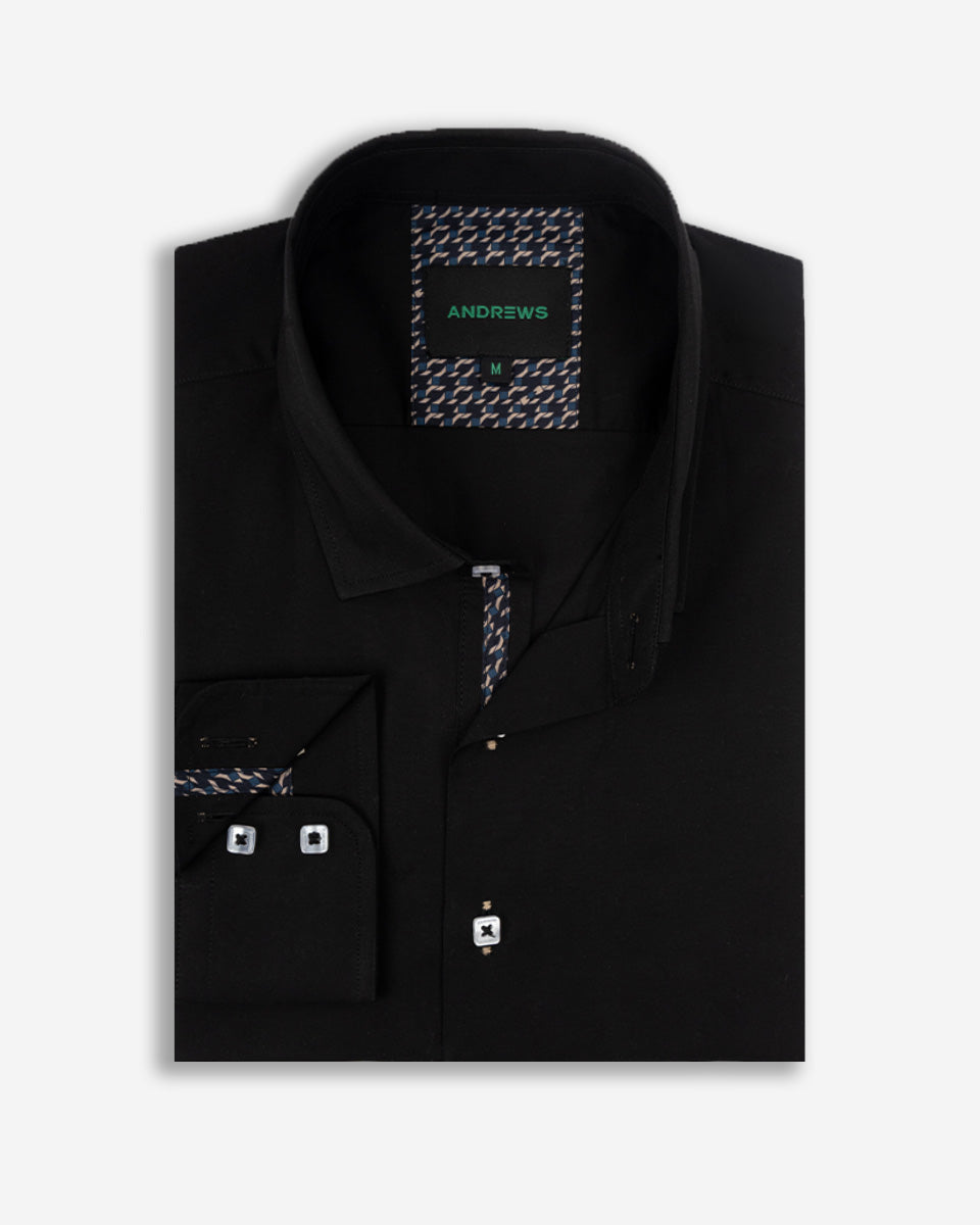 Camisa Casual para Hombre Negro - Colección Firenze