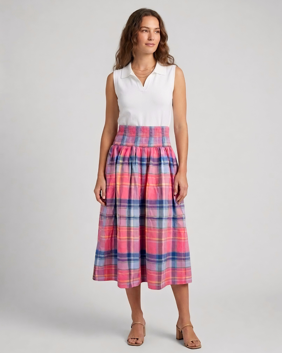 Falda para Mujer Jomira de color Rosado a Cuadros