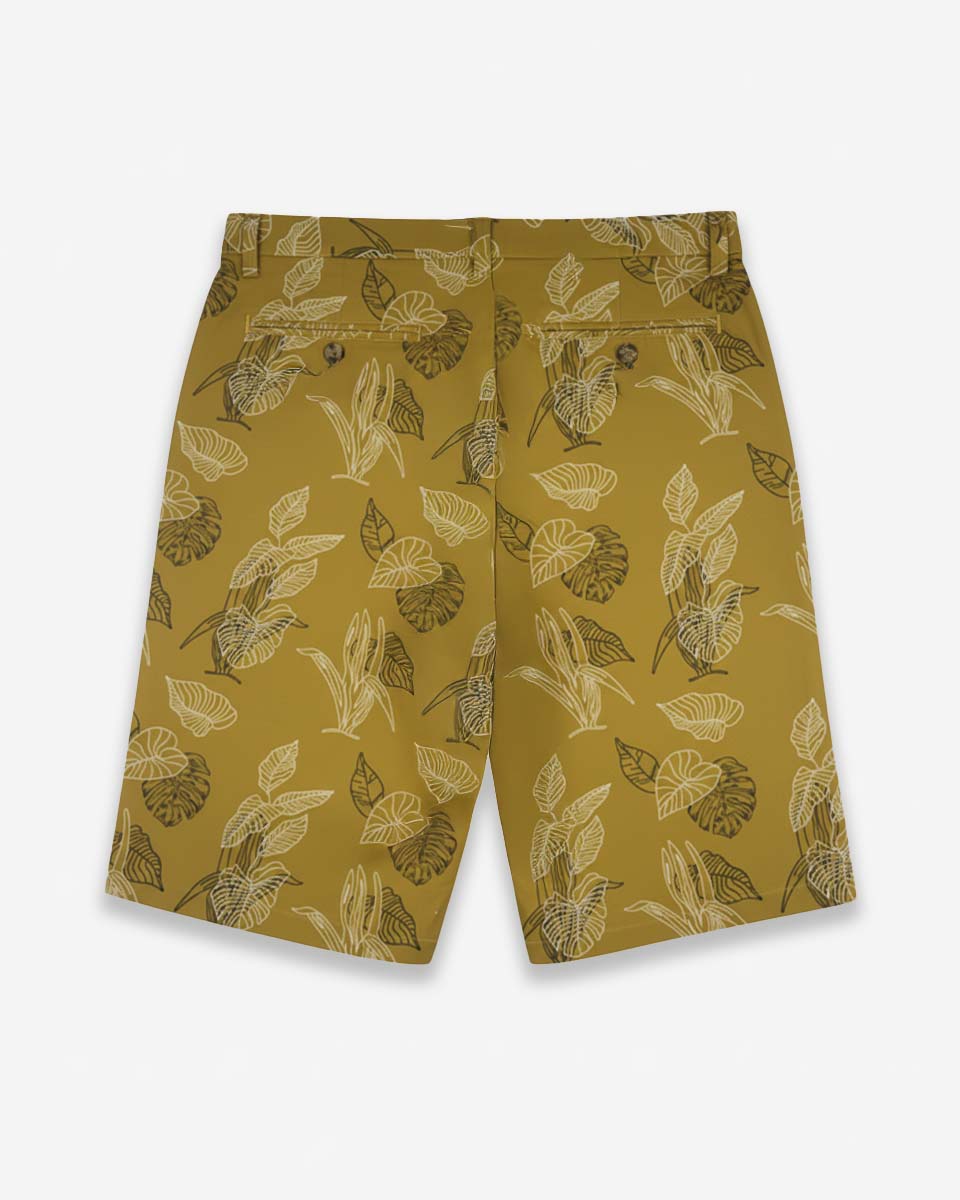 Bermuda Casual de Algodón Estampado color Mostaza