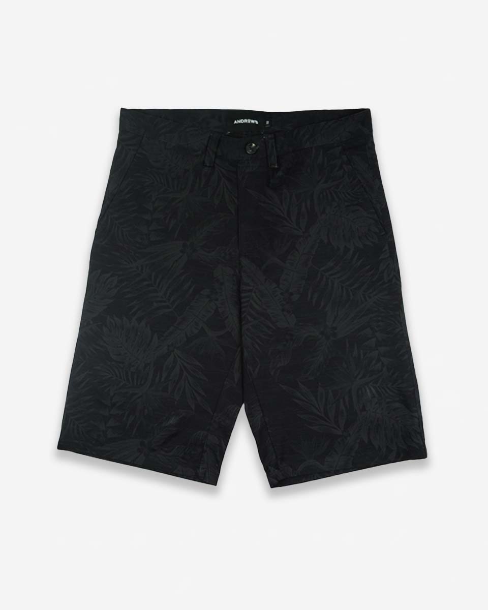 Bermuda Casual de Algodón Estampado color Negro