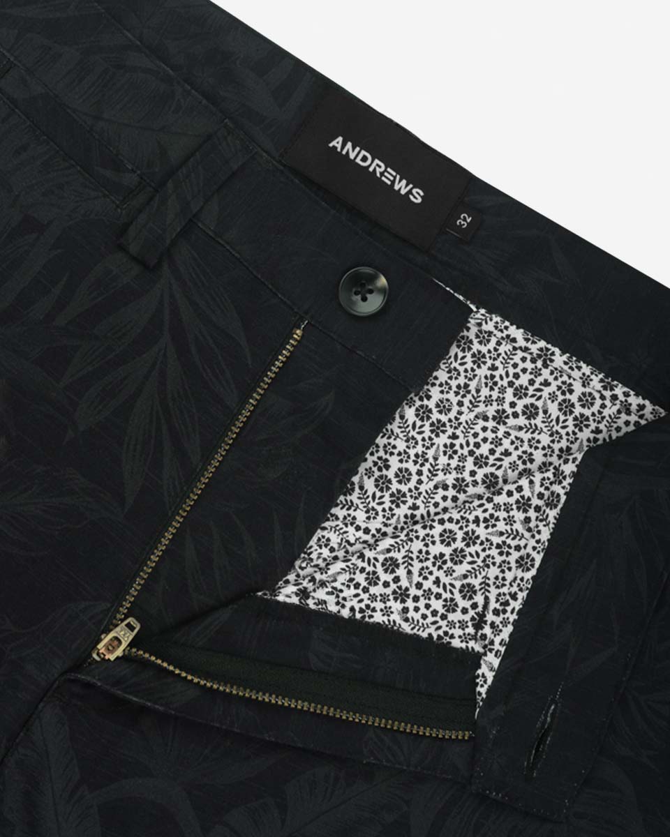 Bermuda Casual de Algodón Estampado color Negro