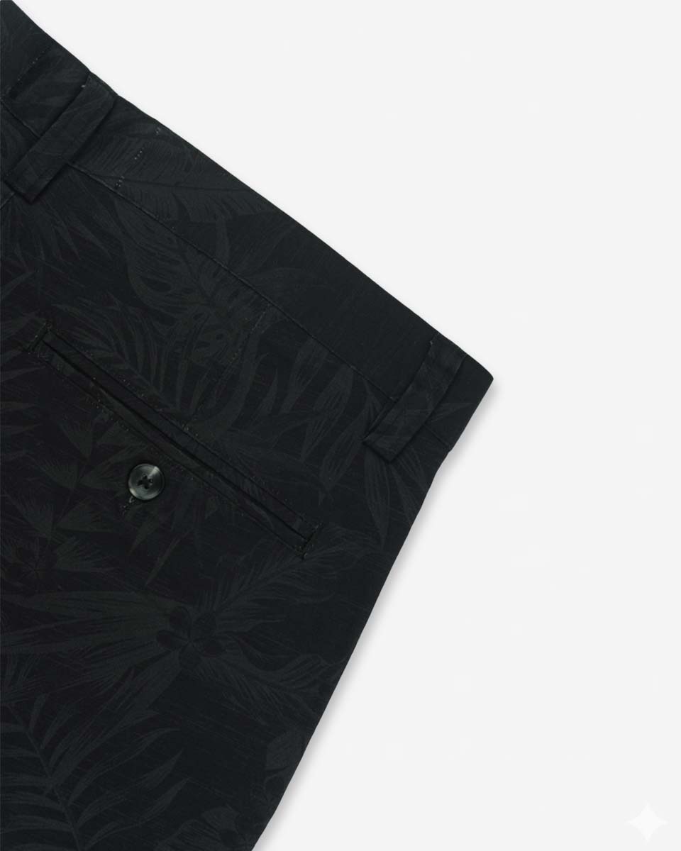 Bermuda Casual de Algodón Estampado color Negro