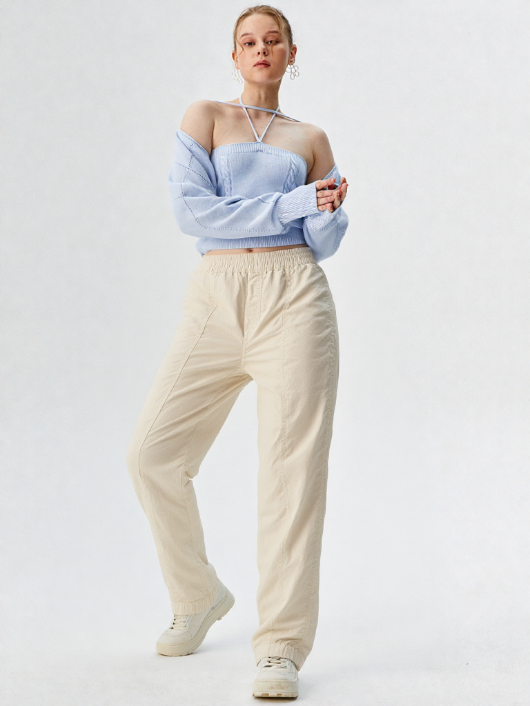 Pantalón Cargo Mujer Mónica con Bolsillo Posterior y Acabado Garment Dye