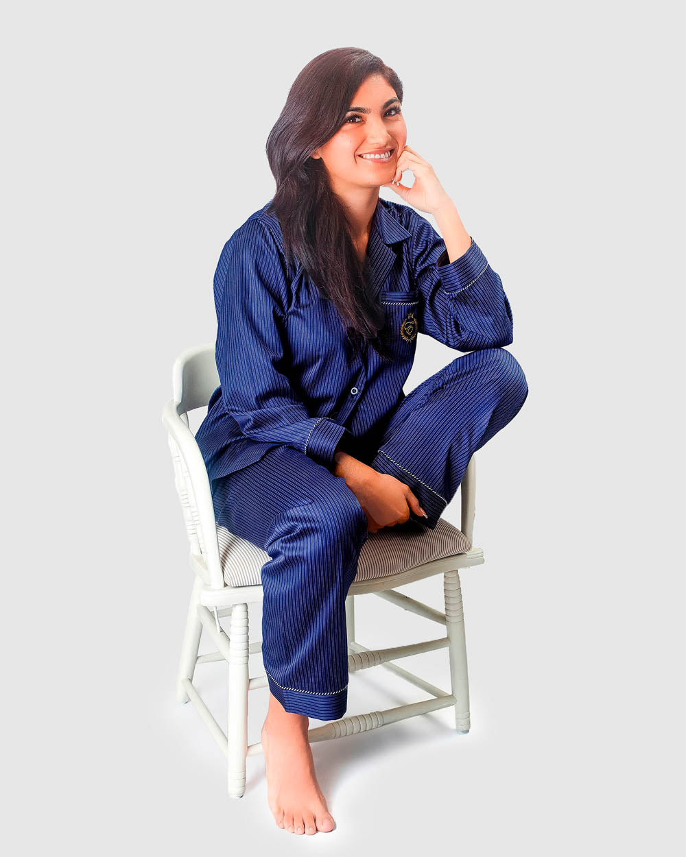 pijamas para mujer azul a rayas