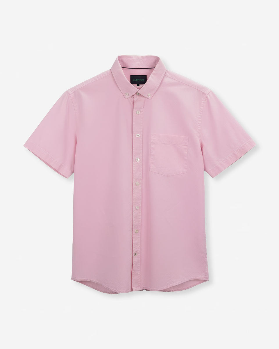 Camisa Casual Manga Corta color Rosado