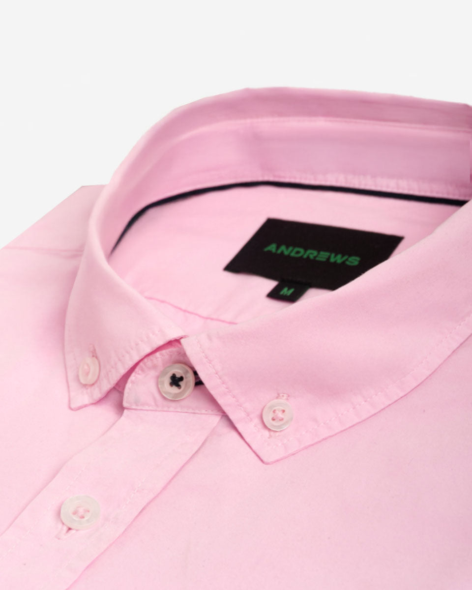 Camisa Casual Manga Corta color Rosado