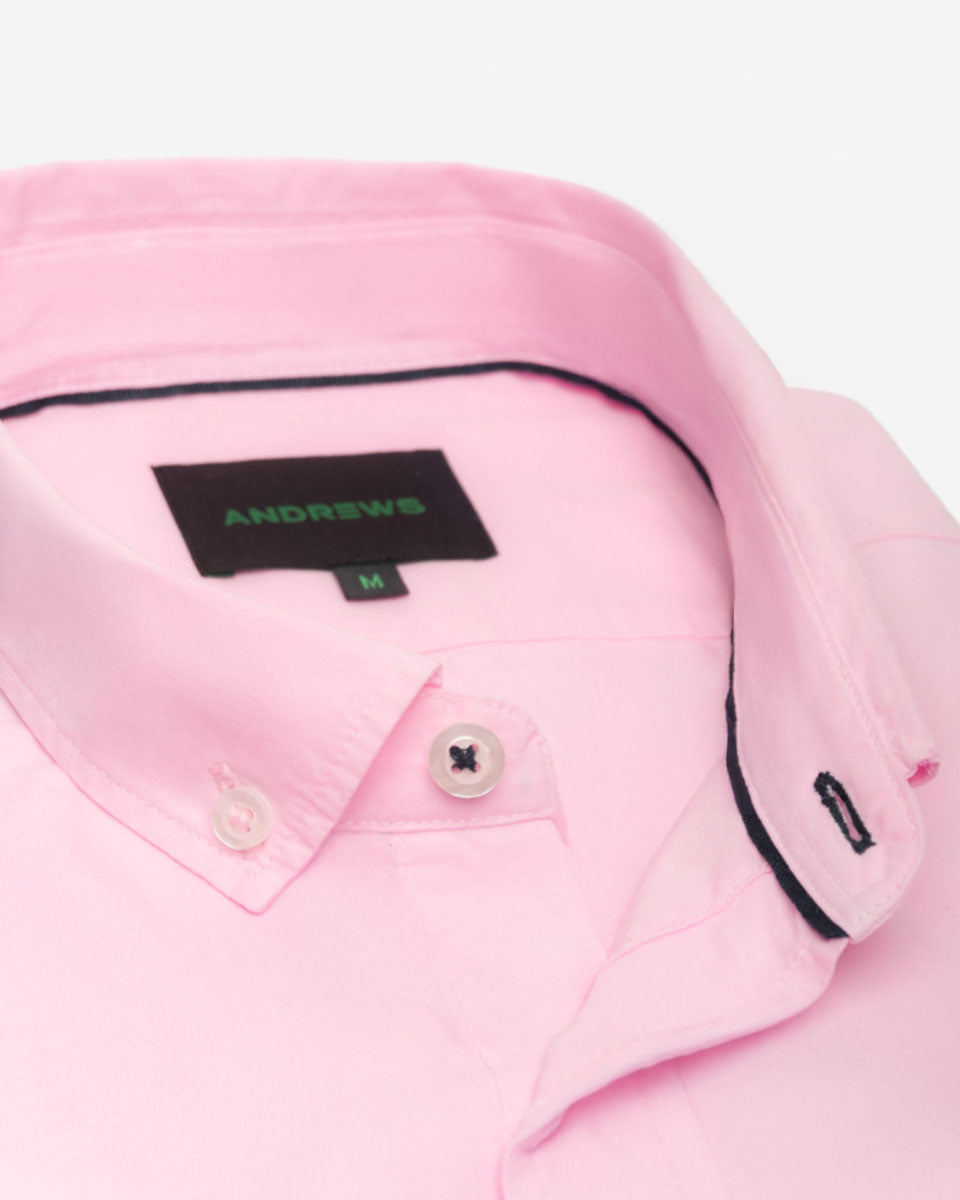 Camisa Casual Manga Corta color Rosado
