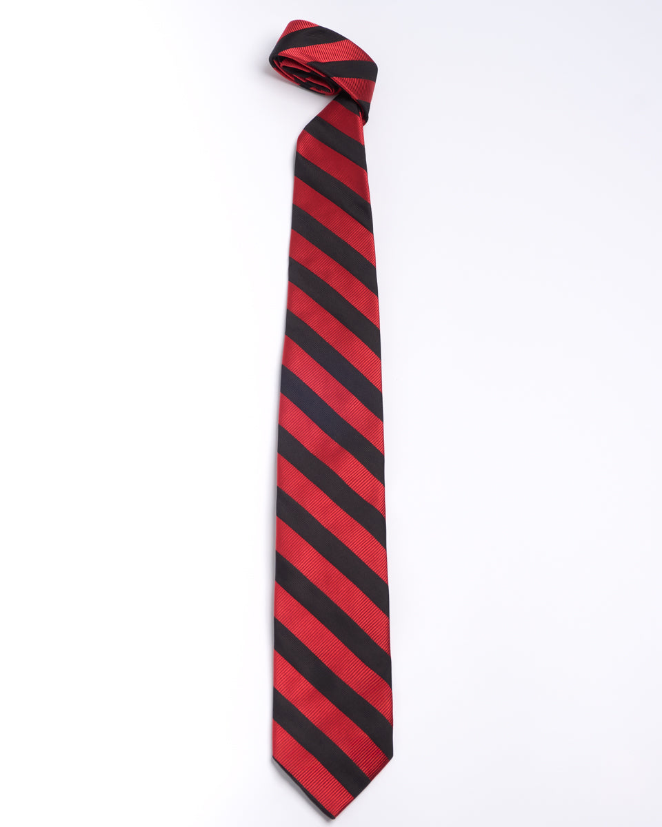 Corbata Pari Pari Negro Rojo