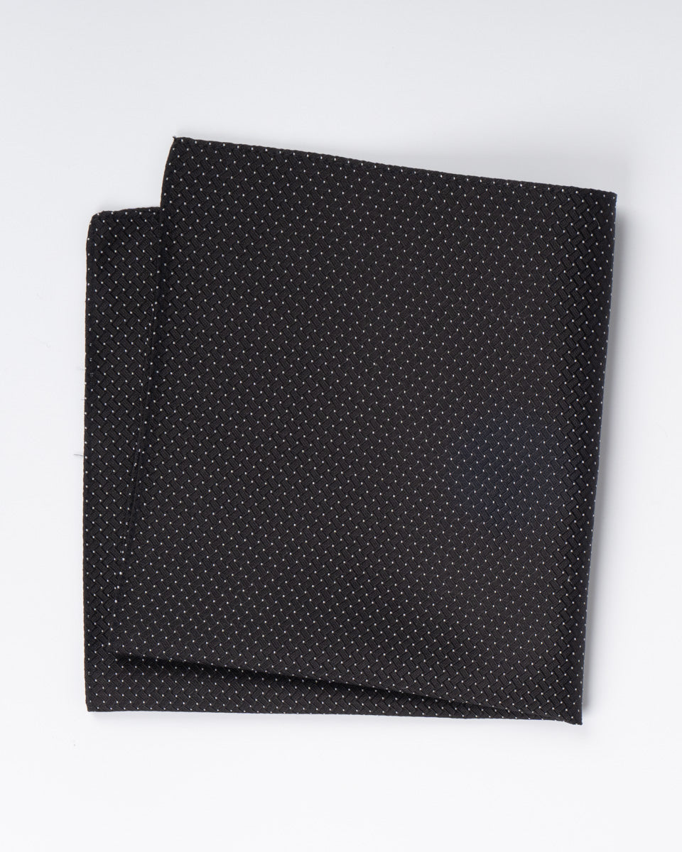 Silk Scarf - Black with White Dots