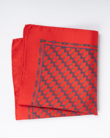 Pañuelo de Seda - Rojo con Detalles