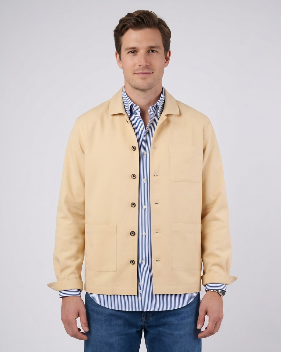 Beige 3-Pocket Overshirt