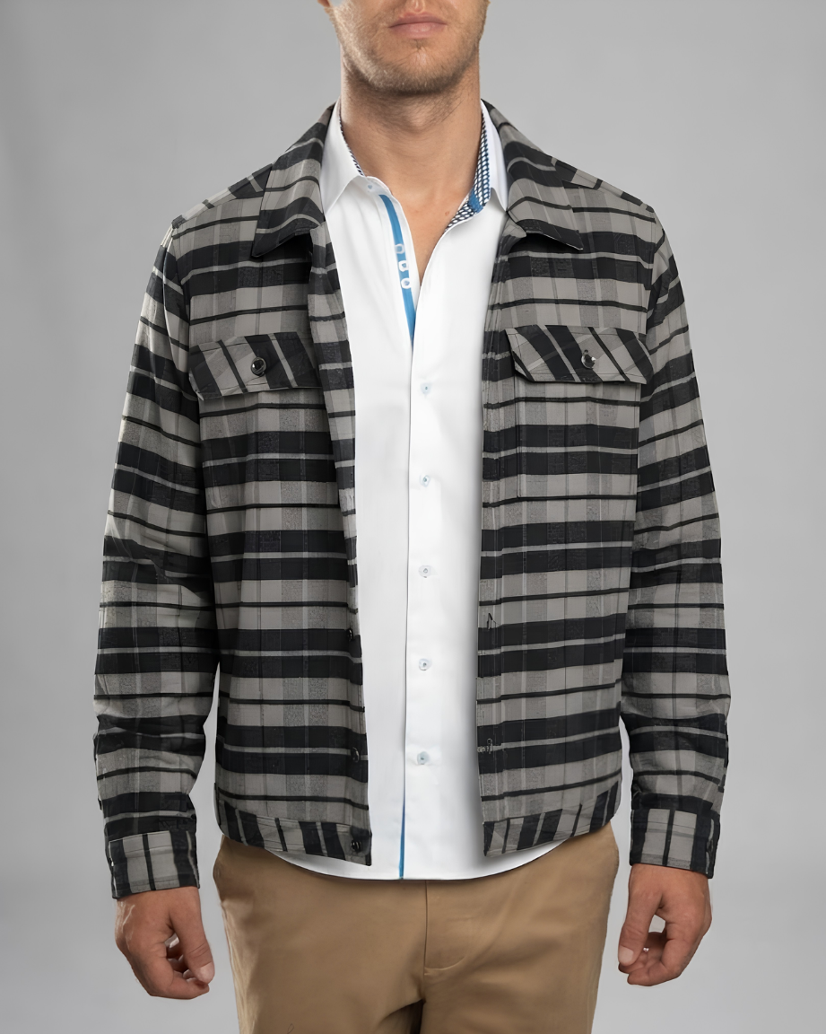 Overshirt with 2 flap pockets - Grey
