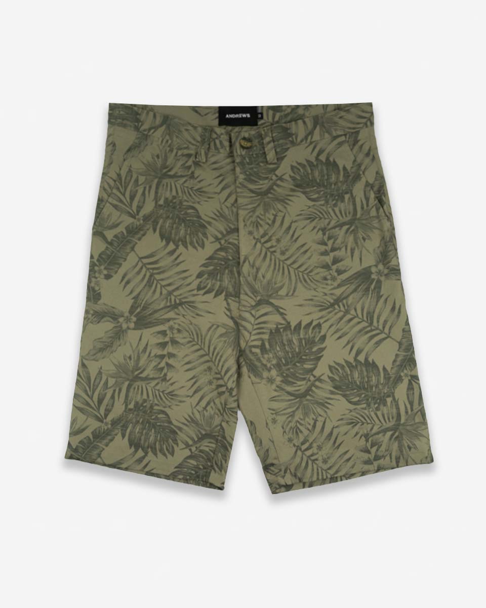Bermuda Casual de Algodón Estampado color Verde Pacay