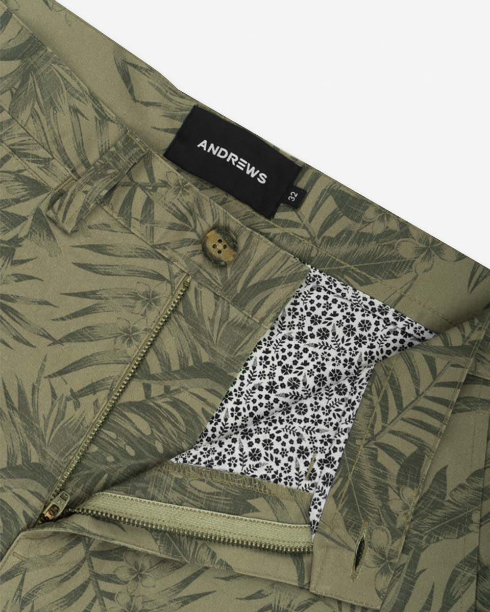 Bermuda Casual de Algodón Estampado color Verde Pacay