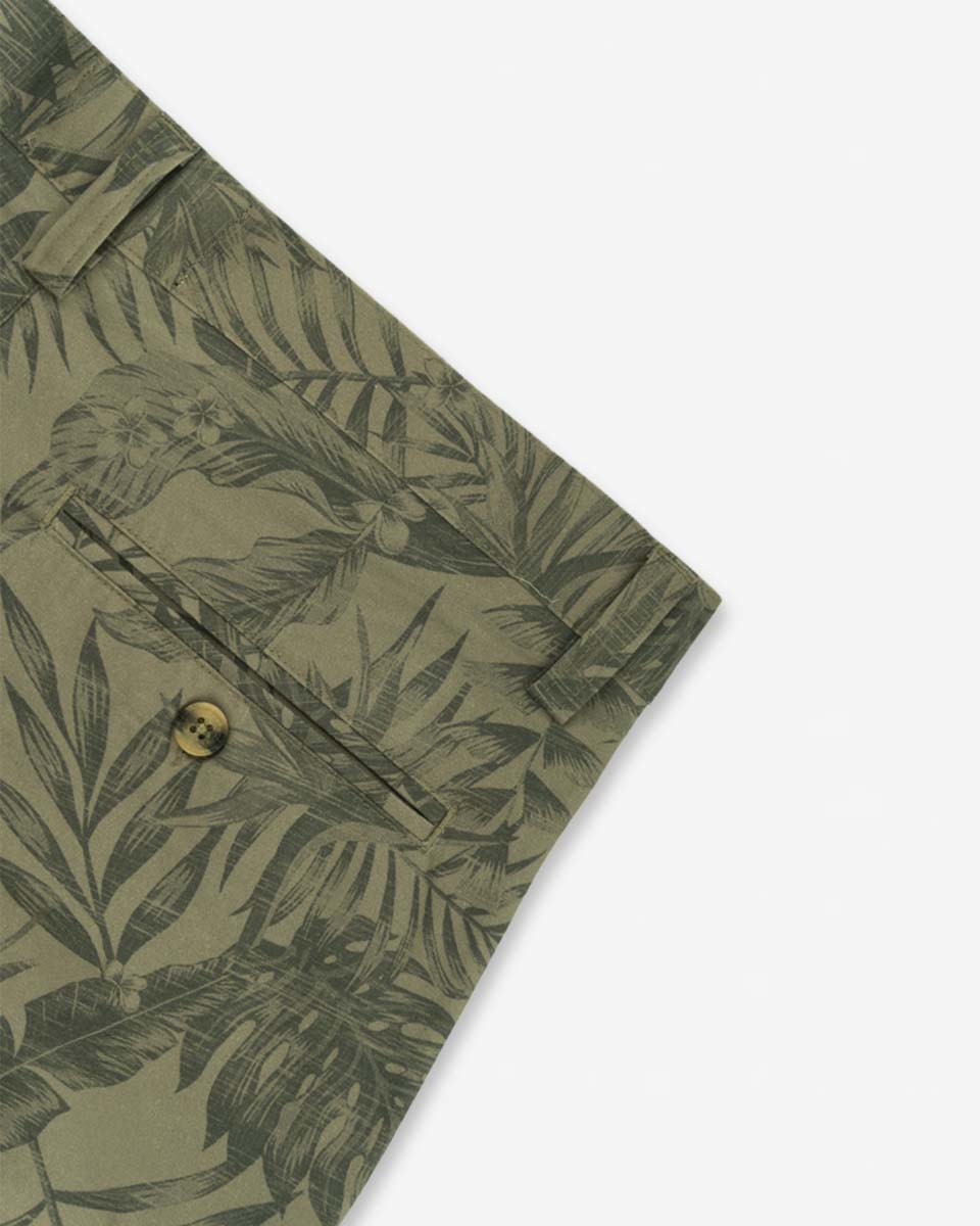 Bermuda Casual de Algodón Estampado color Verde Pacay