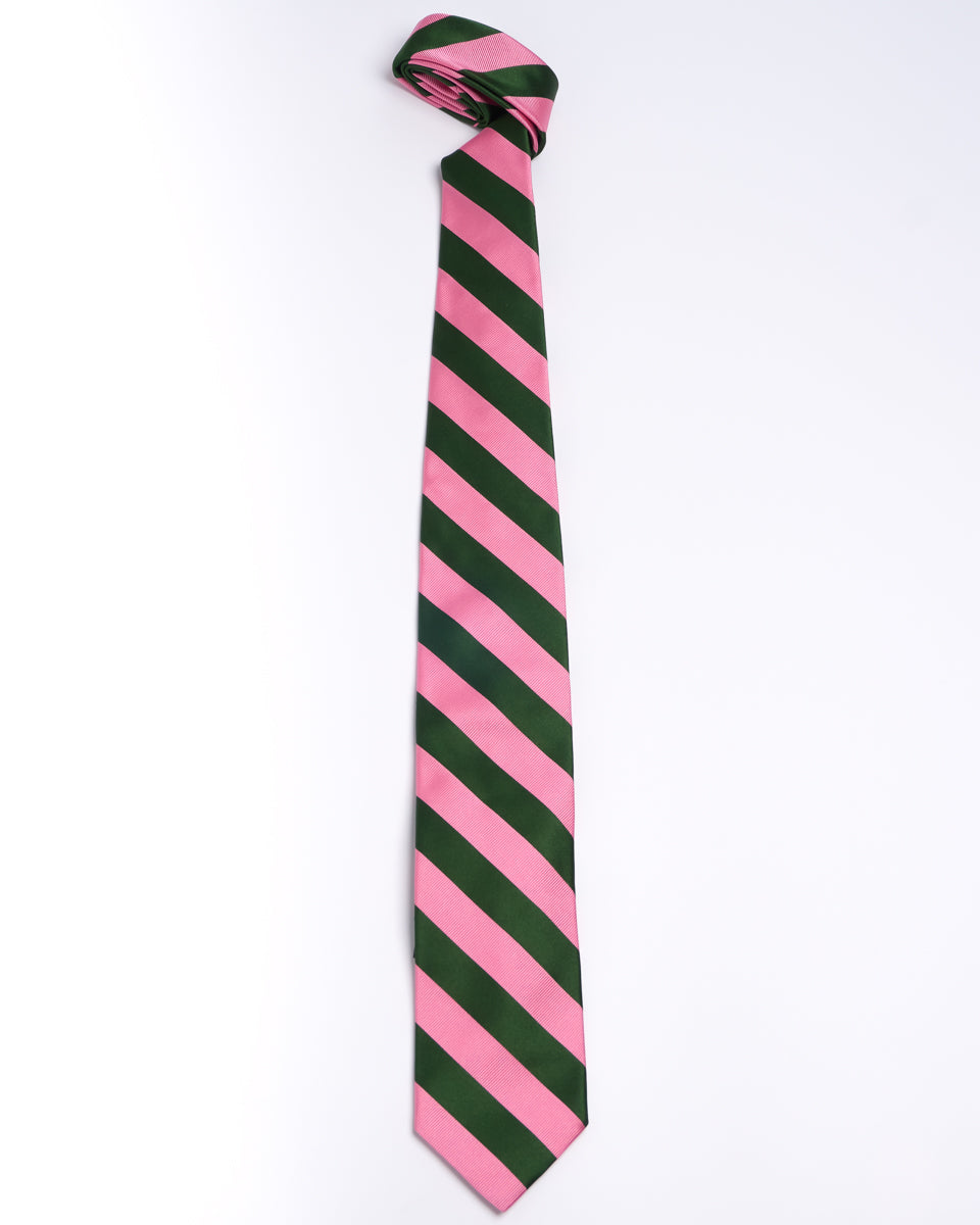 Corbata Pari Pari Verde Rosado