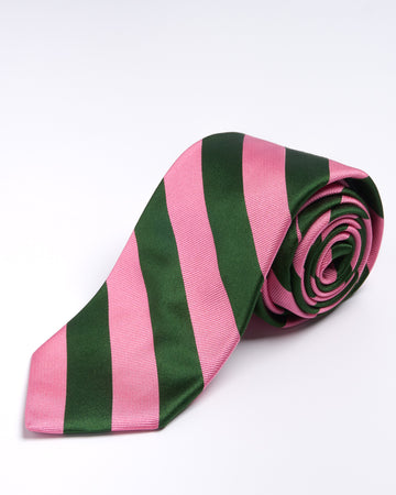 Corbata Pari Pari Verde Rosado